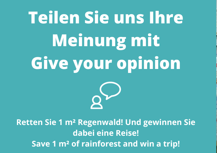 Schriftzug: Teilen Sie uns Ihre Meinung mit