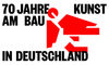Logo: 70 Jahre Kunst am Bau - rot, weiß und schwarz