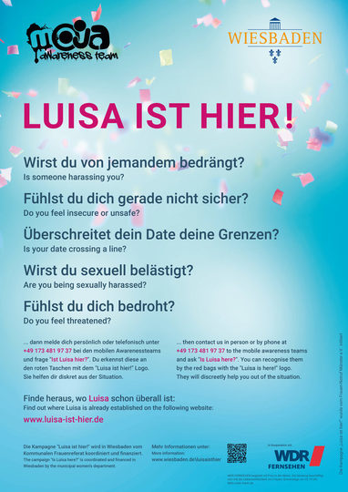 Plakat zu den Awareness-Teams auf dem Schiersteiner Hafenfest