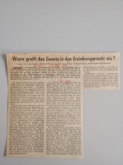 Zeitungsartikel Wiesbadener Kurier 1960-er Jahre