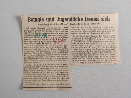 Zeitungsartikel Wiesbadener Kurier 1960-er Jahre