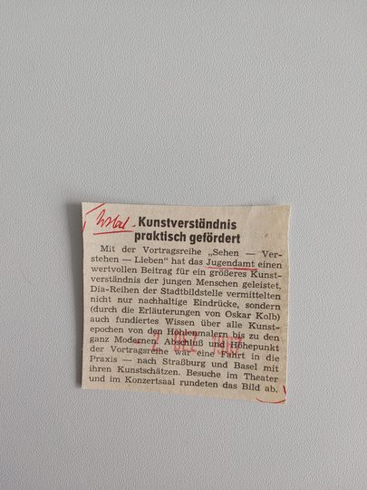 Zeitungsartikel Wiesbadener Kurier 1960-er Jahre