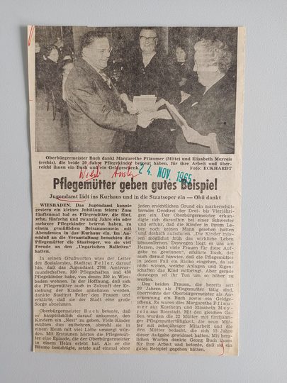 Zeitungsartikel Wiesbadener Kurier 1960-er Jahre