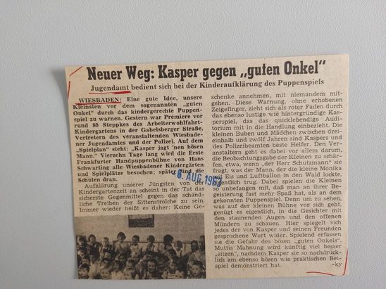 Zeitungsartikel Wiesbadener Kurier 1960-er Jahre