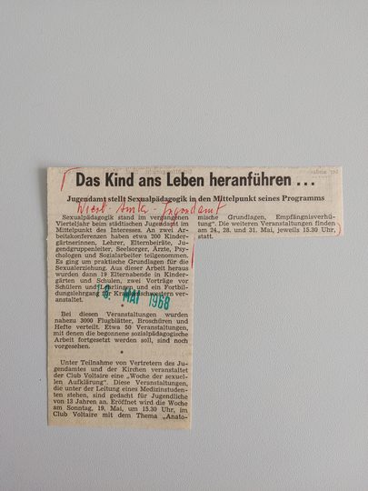 Zeitungsartikel Wiesbadener Kurier 1960-er Jahre