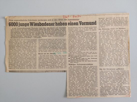 Zeitungsartikel Wiesbadener Kurier 1960-er Jahre