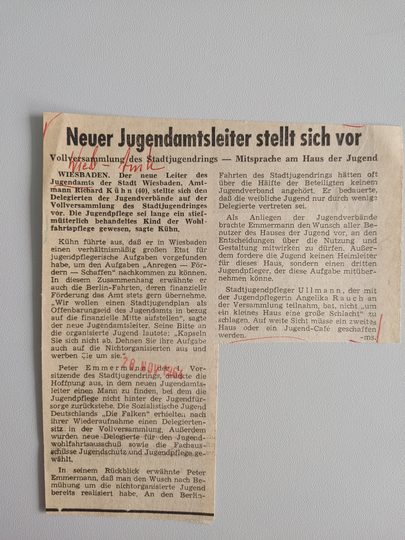 Zeitungsartikel Wiesbadener Kurier 1960-er Jahre