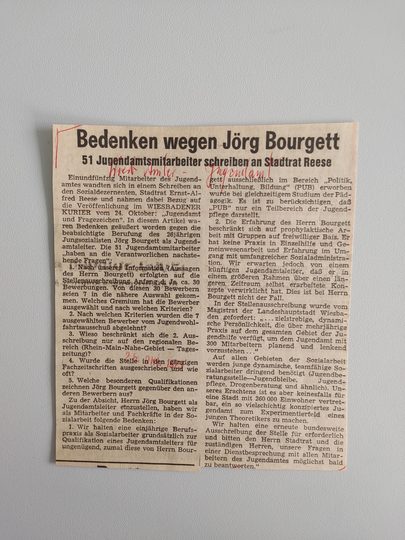 Zeitungsartikel Wiesbadener Kurier 1970-er Jahre