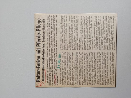 Zeitungsartikel Wiesbadener Kurier 1970-er Jahre