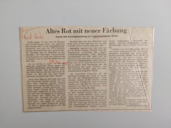 Zeitungsartikel Wiesbadener Kurier 1970-er Jahre