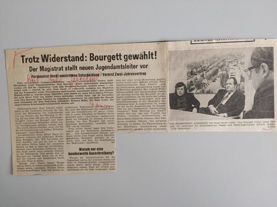 Zeitungsartikel Wiesbadener Kurier 1970-er Jahre