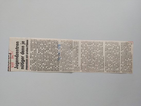 Zeitungsartikel Wiesbadener Kurier 1970-er Jahre