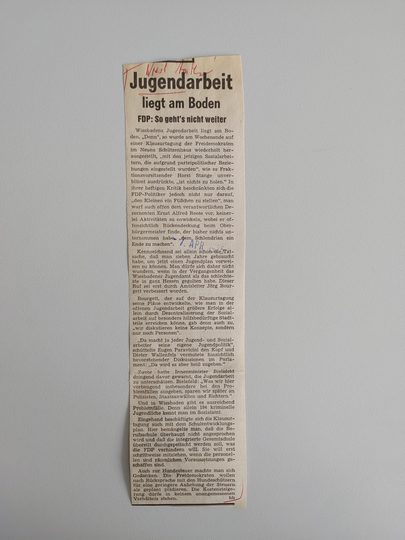 Zeitungsartikel Wiesbadener Kurier 1970-er Jahre