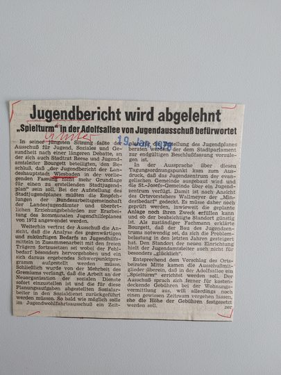 Zeitungsartikel Wiesbadener Kurier 1970-er Jahre