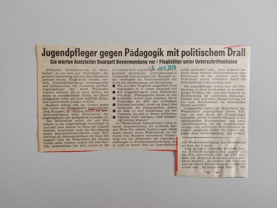 Zeitungsartikel Wiesbadener Kurier 1970-er Jahre