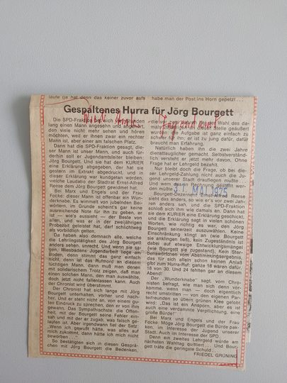 Zeitungsartikel Wiesbadener Kurier 1970-er Jahre