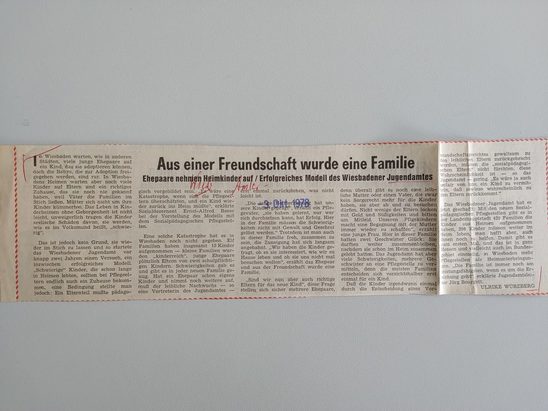 Zeitungsartikel Wiesbadener Kurier 1970-er Jahre