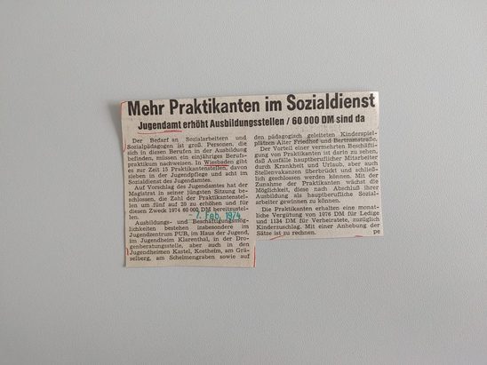 Zeitungsartikel Wiesbadener Kurier 1970-er Jahre