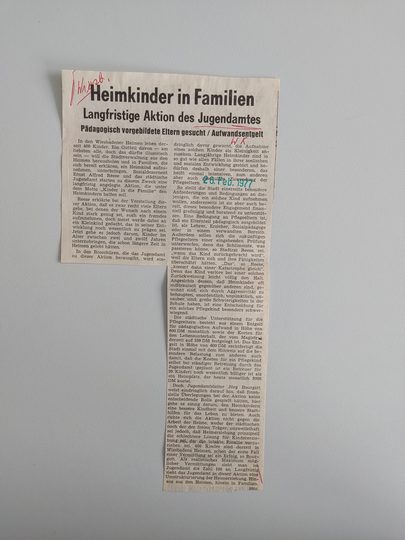 Zeitungsartikel Wiesbadener Kurier 1970-er Jahre