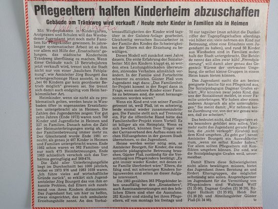 Zeitungsartikel Wiesbadener Kurier 1980-er Jahre