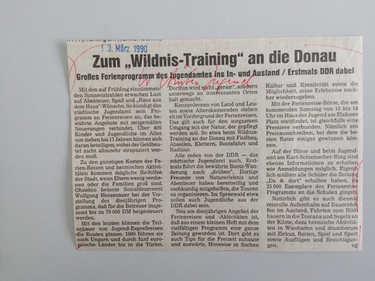 Zeitungsartikel Wiesbadener Kurier 1980-er Jahre