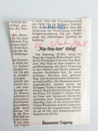 Zeitungsartikel Wiesbadener Kurier 1980-er Jahre