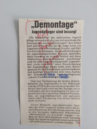 Zeitungsartikel Wiesbadener Kurier 1980-er Jahre