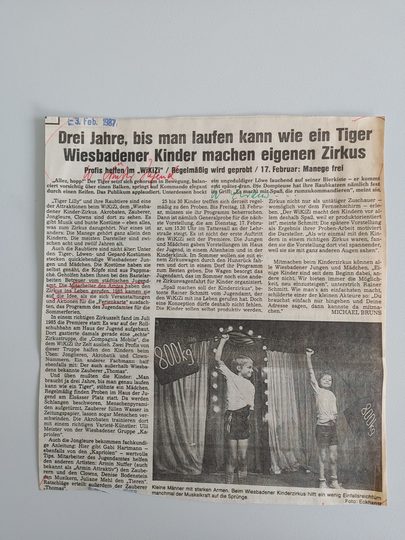 Zeitungsartikel Wiesbadener Kurier 1980-er Jahre