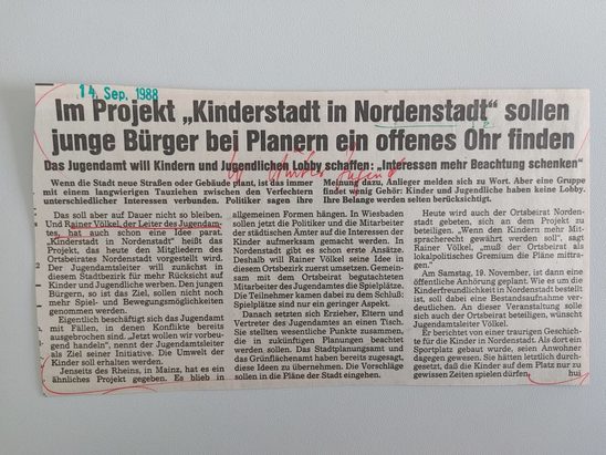 Zeitungsartikel Wiesbadener Kurier 1980-er Jahre