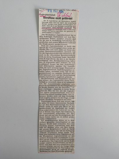 Zeitungsartikel Wiesbadener Kurier 1980-er Jahre