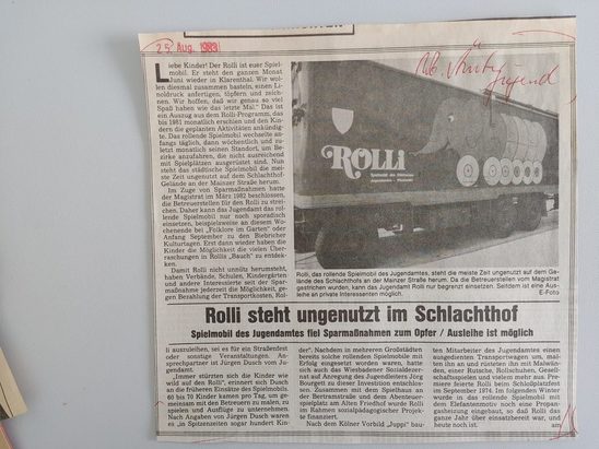 Zeitungsartikel Wiesbadener Kurier 1980-er Jahre