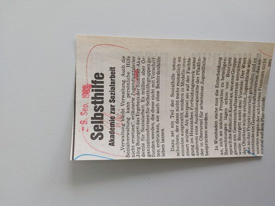 Zeitungsartikel Wiesbadener Kurier 1980-er Jahre