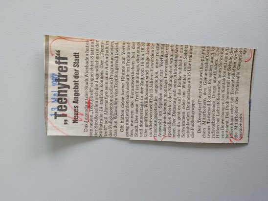 Zeitungsartikel Wiesbadener Kurier 1980-er Jahre