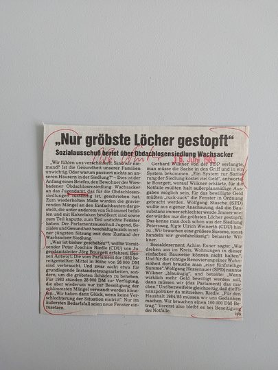 Zeitungsartikel Wiesbadener Kurier 1980-er Jahre