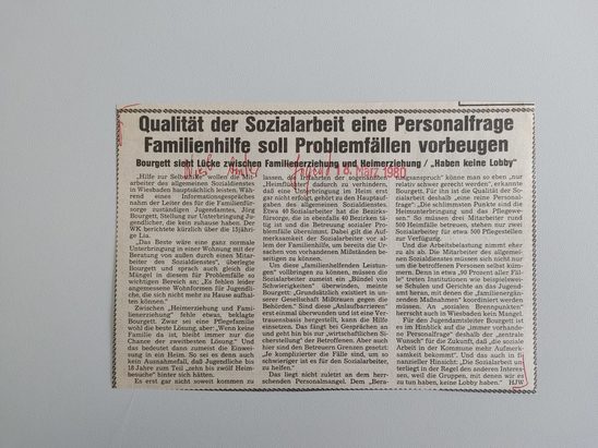 Zeitungsartikel Wiesbadener Kurier 1980-er Jahre