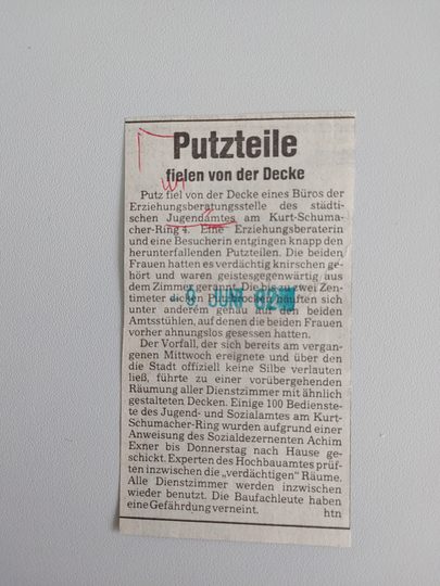 Zeitungsartikel Wiesbadener Kurier 1980-er Jahre