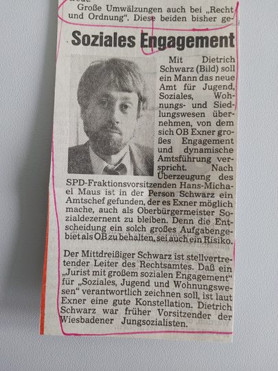 Zeitungsartikel Wiesbadener Kurier 1980-er Jahre