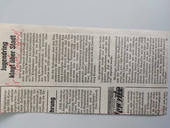 Zeitungsartikel Wiesbadener Kurier 1990-er Jahre