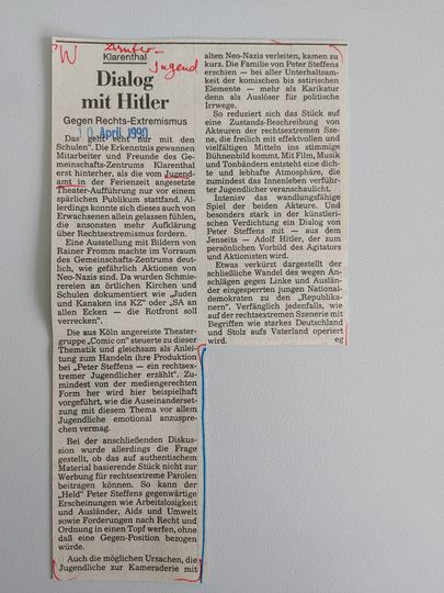 Zeitungsartikel Wiesbadener Kurier 1990-er Jahre