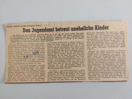 Zeitungsartikel Wiesbadener Kurier 1950-er Jahre