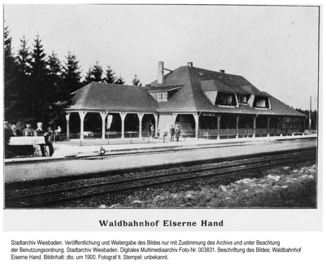 Waldbahnhof Eiserne Hand, um 1900