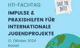 Plakat hellblau mit Schrift zum Fachtag Impulse