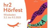 Plakat Hörfest - Illustration mit Spruchbändern aus Ohr