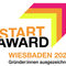 Logo StartAward Wiesbaden - Bunte Linien und schwarze Schrift.